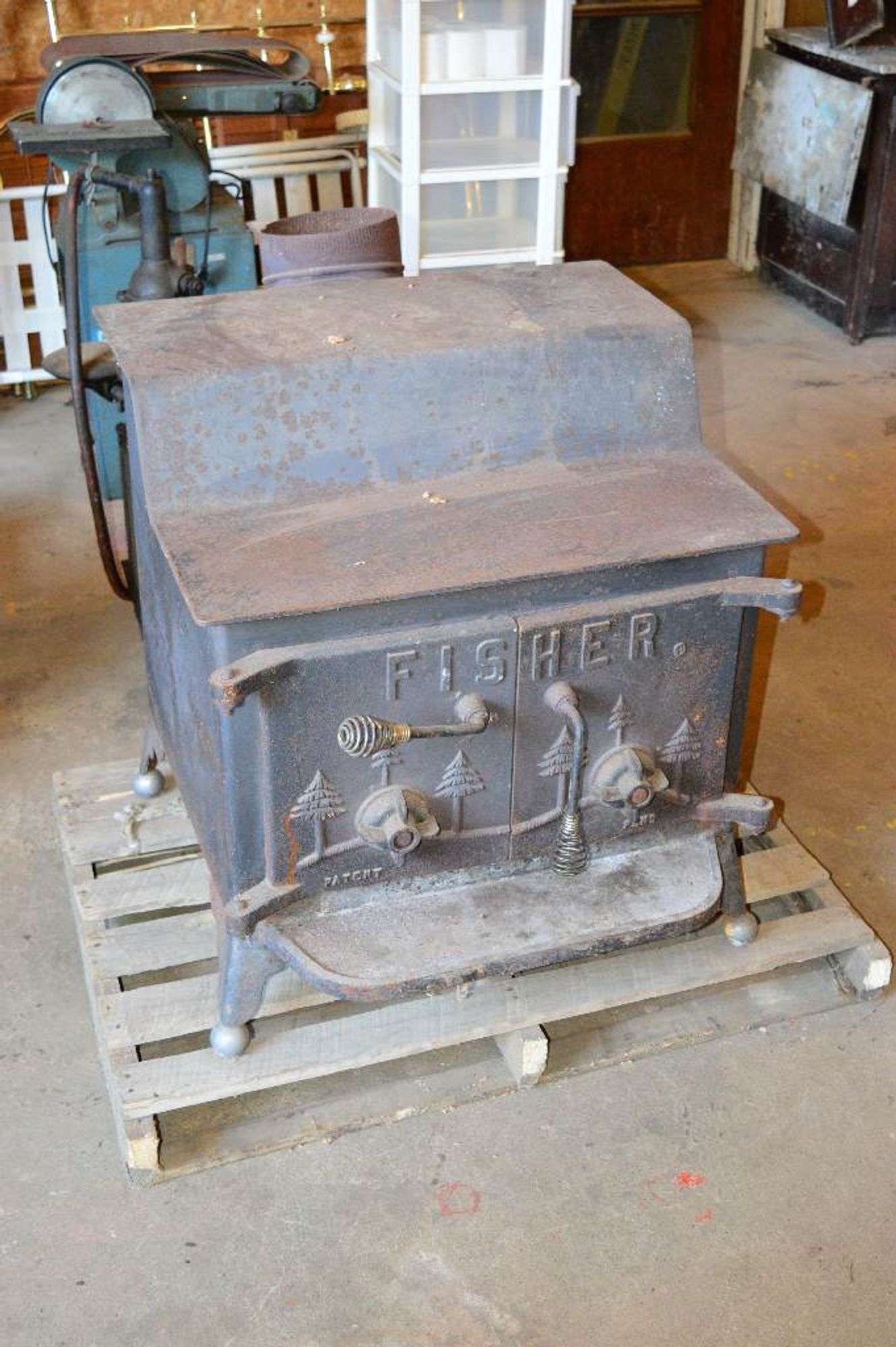 Fisher Wood Stove 30x31x31H - VanKlaveren Auctions Inc.