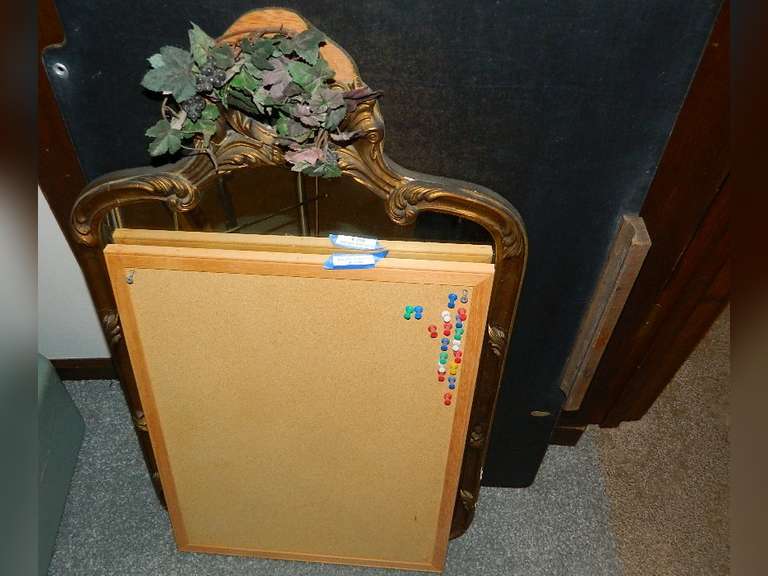Tack Board and Decorative Mirror Wolfe Auction & Realty, LLC