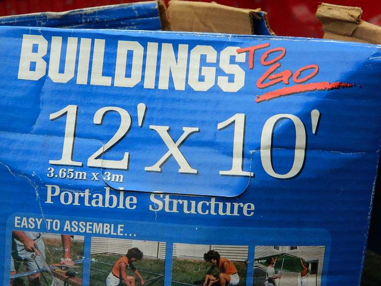 Buildings To Go, 12' x 10' Portable Structure Tarp, Tie Downs, Tubing