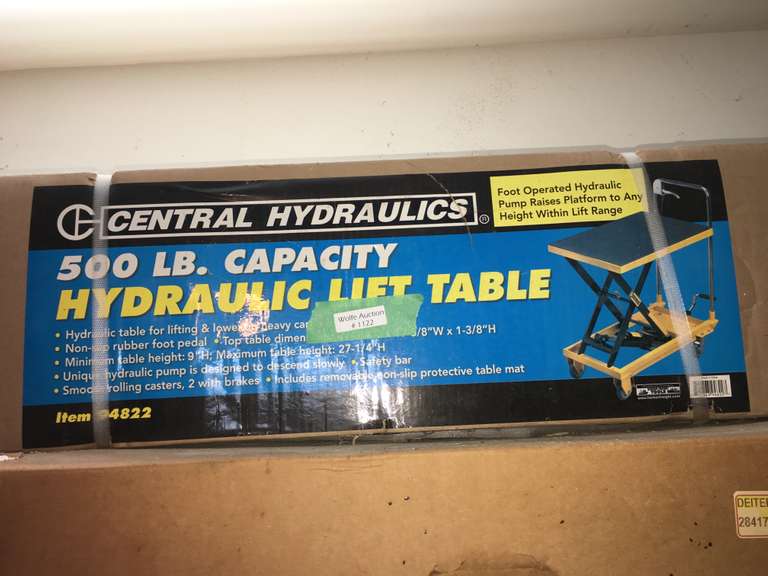 Central Hydraulics 500lb Hydraulic Lift Table Wolfe Auction & Realty, LLC