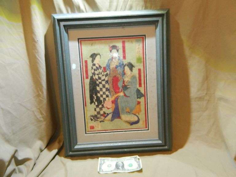 Frame Japanese print Wolfe Auction & Realty, LLC