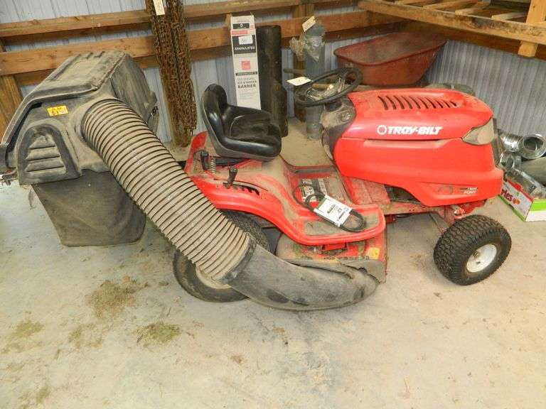 Troy Bilt Riding Mower with Grass Catcher Attachment Wolfe Auction