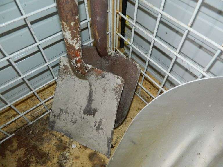 Painted, Square End Shovel, Rake Large Scoop Shovel Wolfe Auction & Realty, LLC