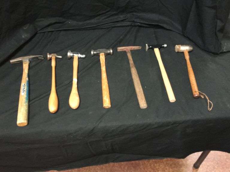 Seven Small Metalworking and Jewelers Hammers Wolfe Auction & Realty, LLC