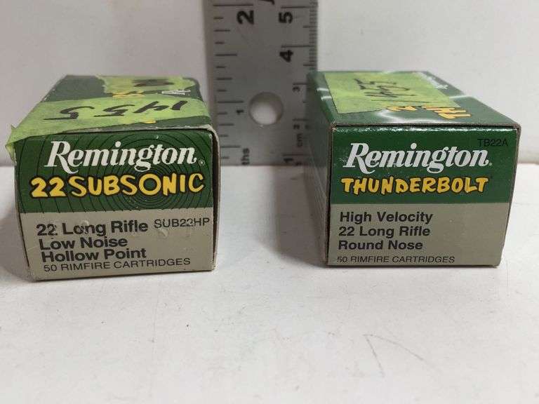 REMINGTON THUNDERBOLT HIGH VELOCITY 22 LONG RIFLE ROUND NOSE CARTRIDGES