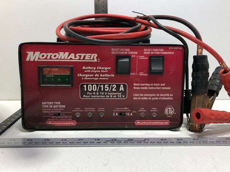 MOTOMASTER 6V/12V 100/15/2 AMP BATTERY CHARGER W/ ENGINE START Wild
