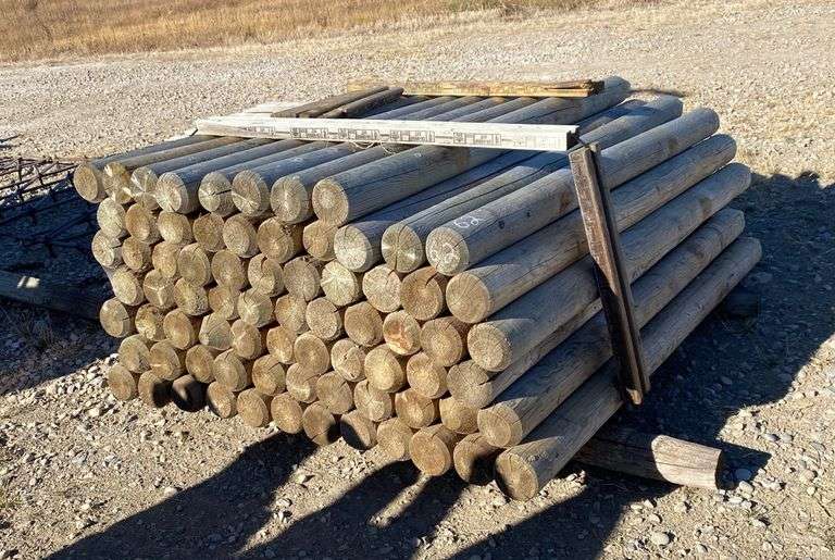 DOWELLED 4" X 6' FENCE POSTS (74 POSTS) Wild Rose Auction Services