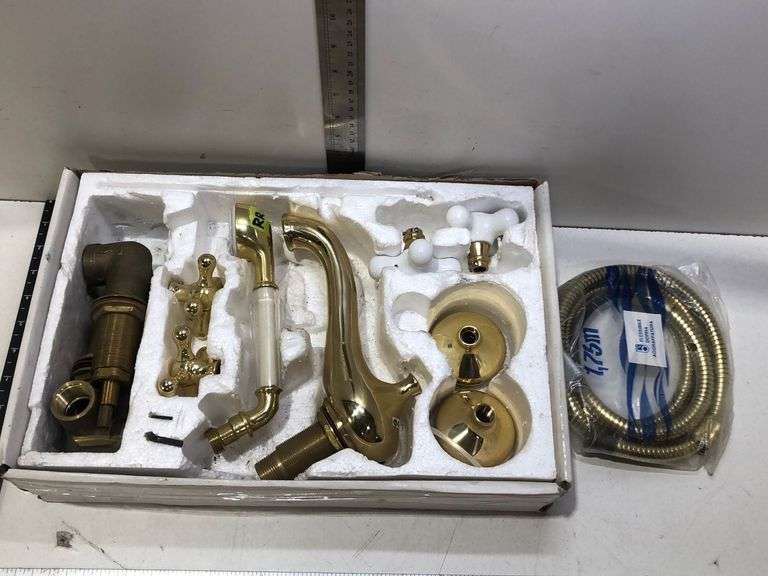 VINTAGE SHOWER TAPS & SPOUT, SHOWER HEAD & CORD Wild Rose Auction