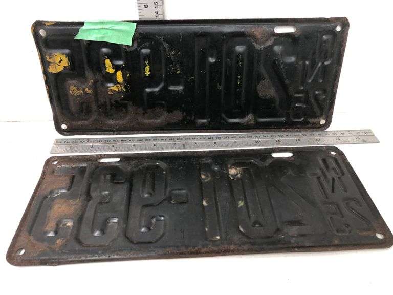 VINTAGE LICENCE PLATE SET, 1925 ONTARIO