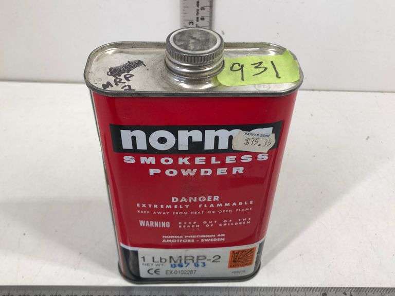 NORMA SMOKELESS POWDER PARTIAL OPENED CONTAINER Wild Rose Auction