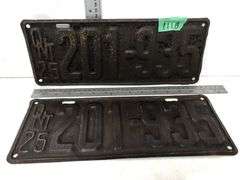 VINTAGE LICENCE PLATE SET, 1925 ONTARIO