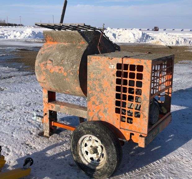 STUCCO/MORTER MIXER BARREL APPROX 2' X 2.5' X 2.5', LEESON 5HP, 230V