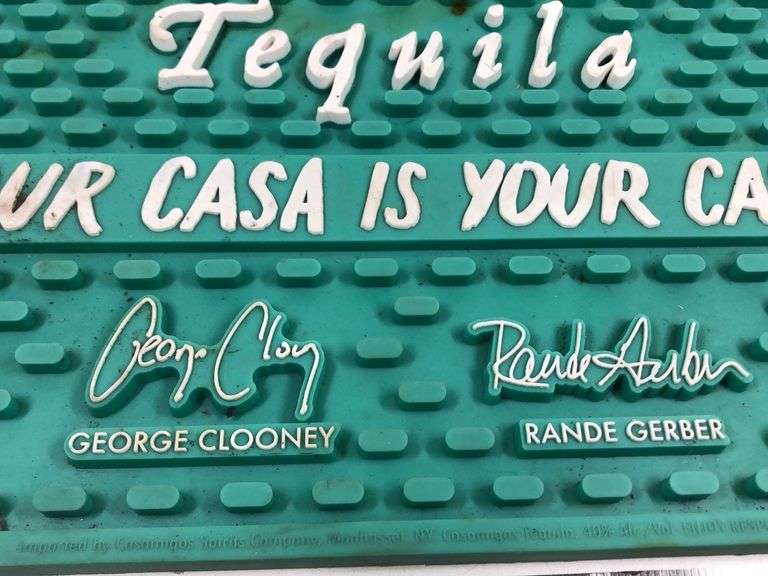 CASAMIGOS TEQUILA BAR MAT. Approx. 15" x. 15". Wild Rose Auction Services