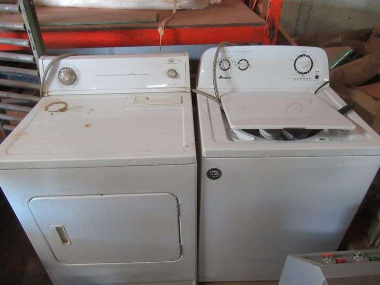 AMANA WASHING MACHINE AND ROPER WHIRLPOOL DRYER World Wide Auction Inc
