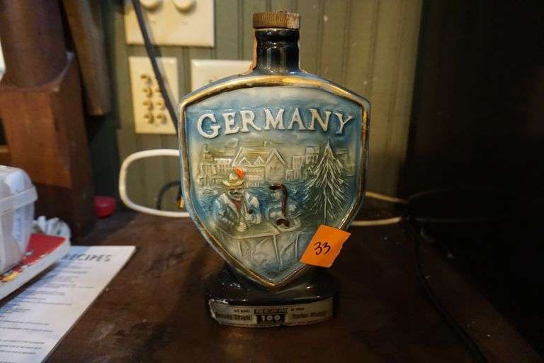 Vintage stoneware Jim Beam Bourbon Decanter “Germany” World Wide