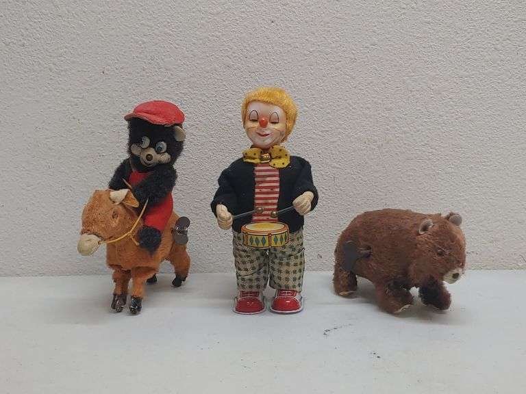 WindUp Toys Bears and Clown W. Yoder Auction