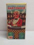 Battery-Op Tin Toys Bartender &  Photoing On Car
