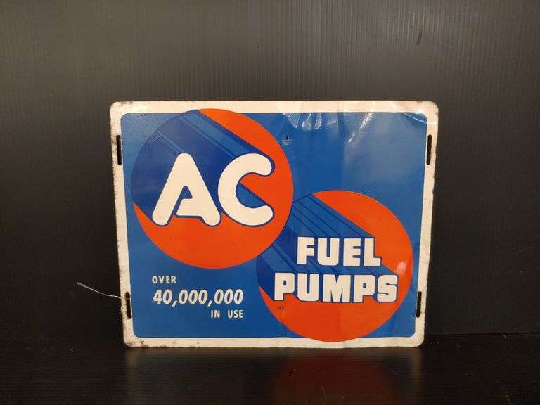 SST AC Fuel pumps sign W. Yoder Auction