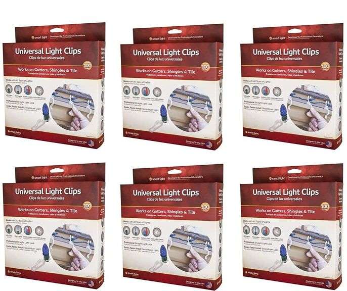 (6) SIMPLE LIVING SOLUTIONS 100CT STRING LIGHT UNIVERSAL LIGHT CLIPS, CLEAR Yorkton Auction Centre