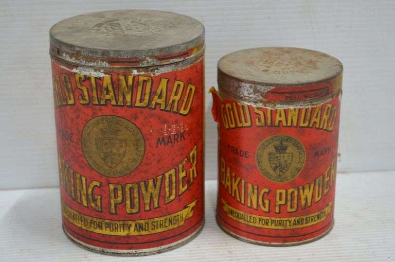 2 Gold Standard Baking Powder Tins Yorkton Auction Centre