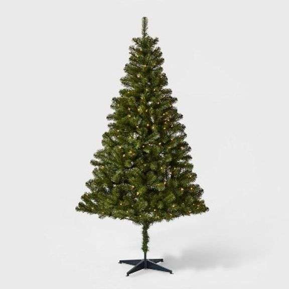 6FT PRELIT ARTIFICIAL CHRISTMAS TREE ALBERTA SPRUCE CLEAR LIGHTS