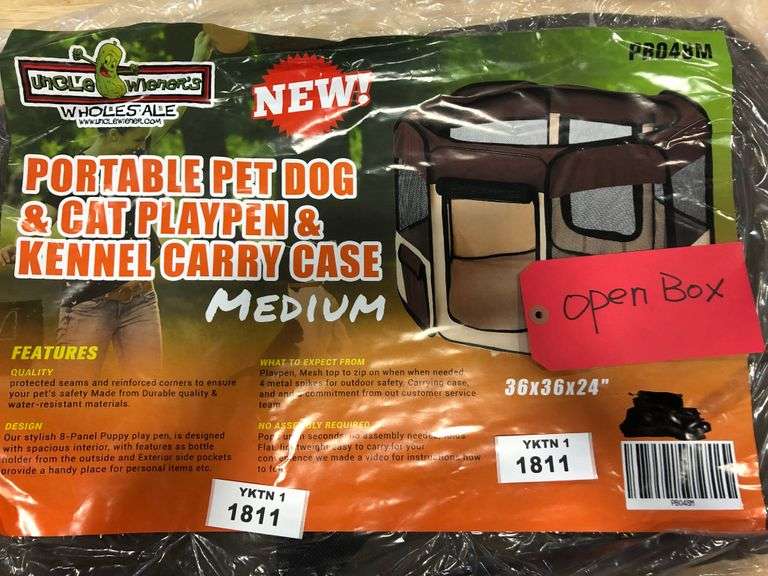 PORTABLE PET DOG & CAT PLAYPEN & KENNEL CARRY CASE Yorkton Auction Centre