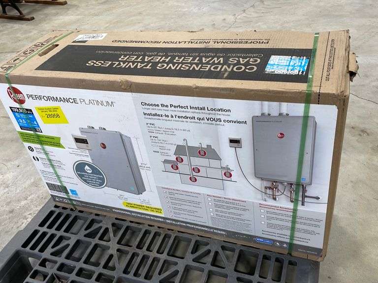 Rheem Platinum Tankless Water Heater 199.900 BTU Yorkton Auction Centre