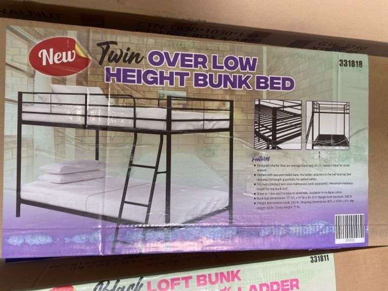 Twin Over Low Height Bunk Bed Yorkton Auction Centre
