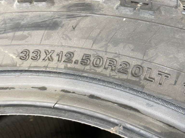 4 33X12.50R20LT Tires Yorkton Auction Centre