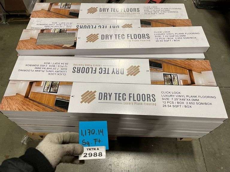 1,170.14 SQ. FT. DRY TEC FLOORS CLICK LOCK LUXURY VINYL PLANK FLOORING