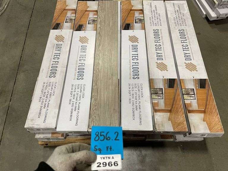 856.2 SQ. FT. DRY TEC FLOORS CLICK LOCK LUXURY VINYL PLANK FLOORING Yorkton Auction Centre