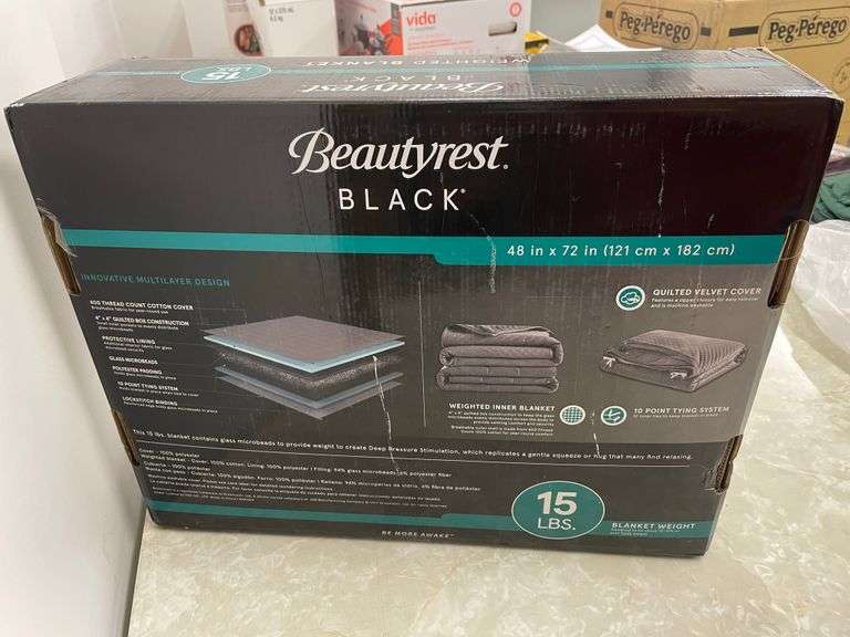Beautyrest Black 48"x72" 15LB Weighted Blanket Yorkton Auction Centre