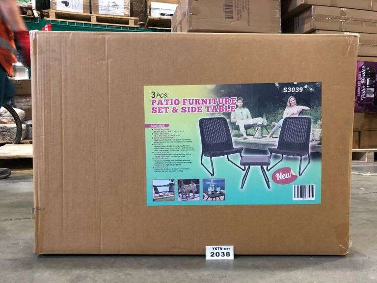 3 PCS PATIO FURNITURE SET & SIDE TABLE Yorkton Auction Centre