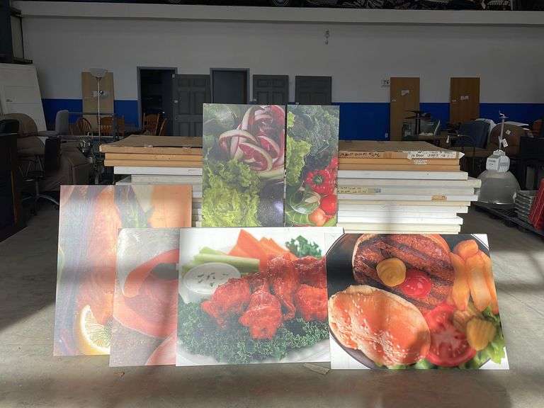 Assorted Food Signs Yorkton Auction Centre