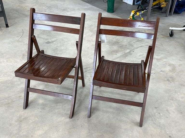 2 Folding Wooden Chairs Yorkton Auction Centre