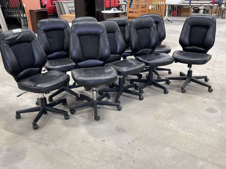 9 Black Office Chairs Yorkton Auction Centre