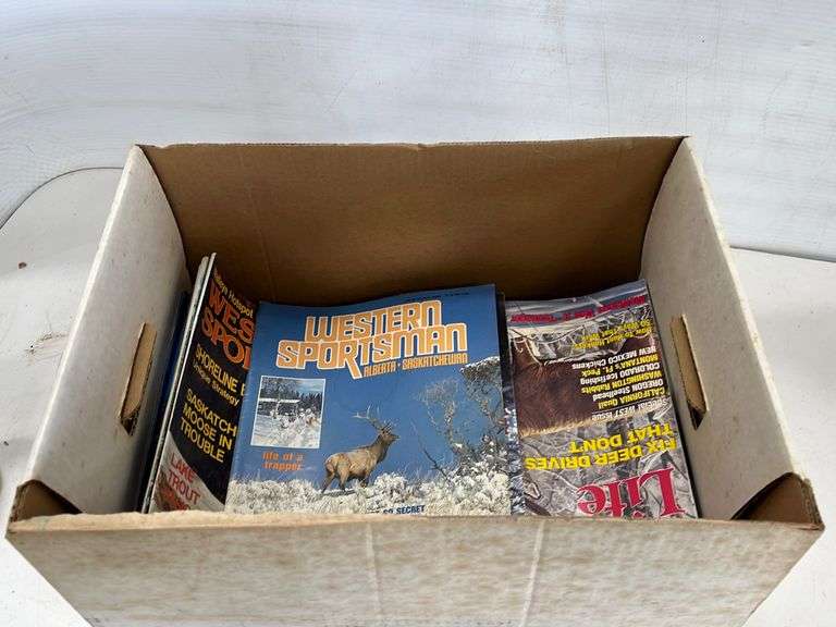 Box of Old Hunting Magazines Yorkton Auction Centre