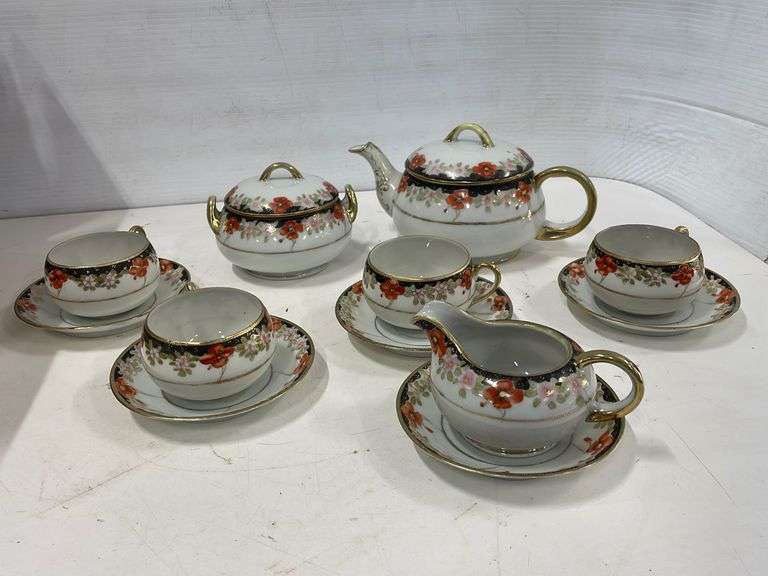 12pc Hand Painted Tea Set Yorkton Auction Centre