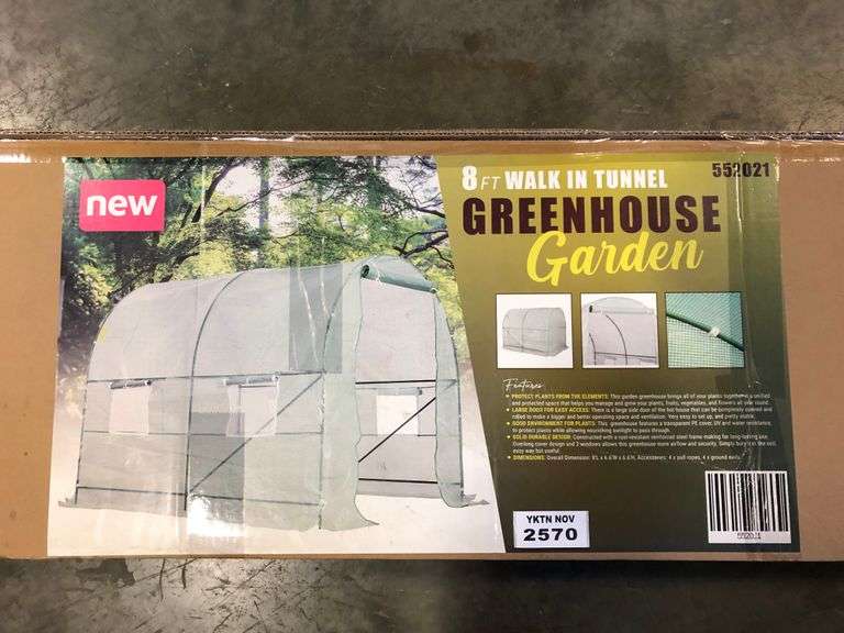8FT WALK IN TUNNEL GREENHOUSE GARDEN Yorkton Auction Centre
