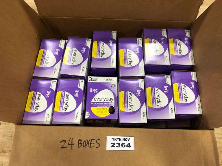 24 BOXES L'EGGS EVERYDAY SHEER TO WAIST PANTYHOSE Yorkton Auction Centre