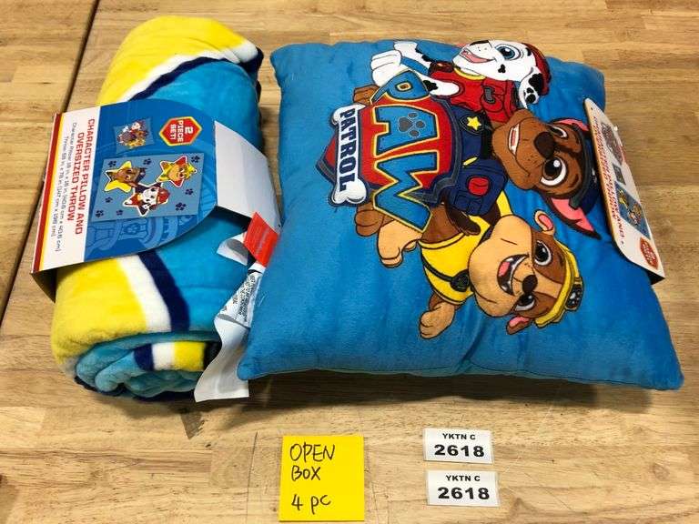 PAW PATROL CHARACTER PILLOW AND OVERSIZED THROW Yorkton Auction Centre