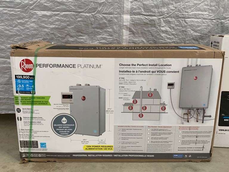 Rheem Performance Platinum 199,990 BTU Tankless Water Heater - Yorkton  Auction Centre