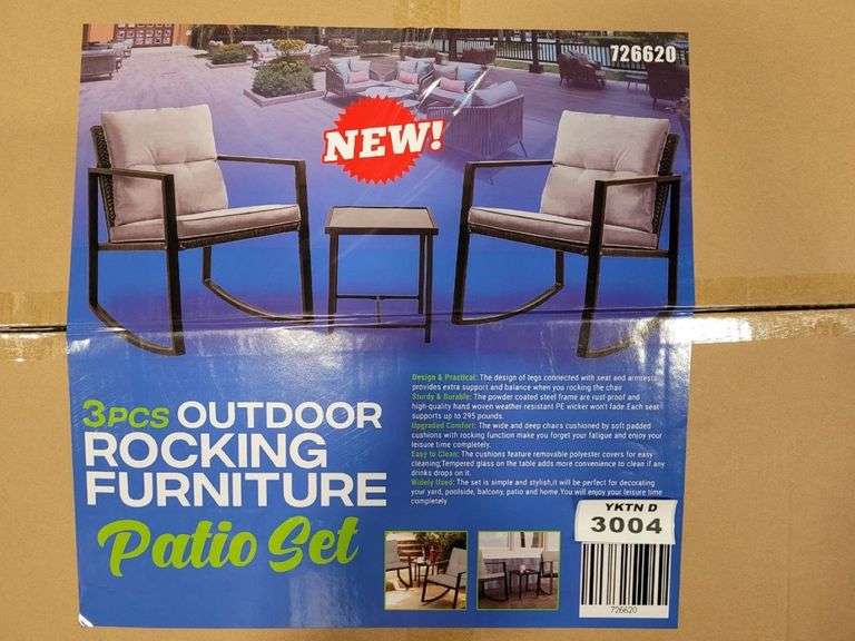 (3) OUTDOOR ROCKING FURNITURE PATIO SET Yorkton Auction Centre