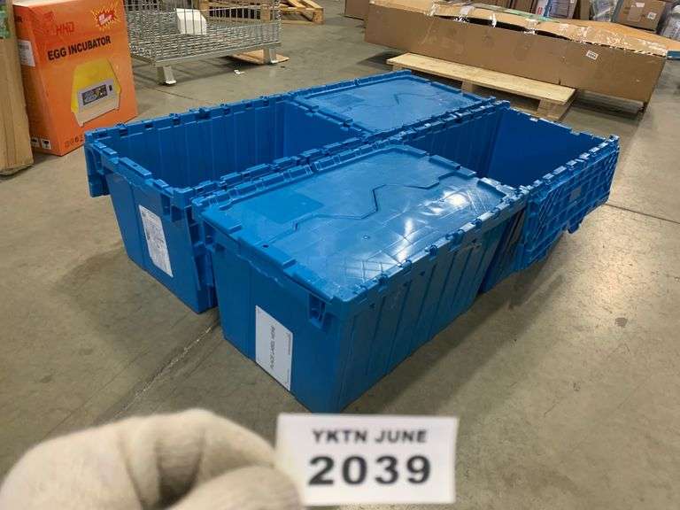 (4) STACKABLE SNAP LOCK BINS Yorkton Auction Centre