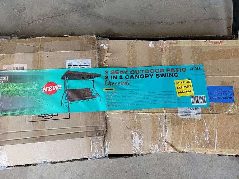 3 Seat Outdoor Patio Garden Swin 2 In 1 Canopy MISSING ASSEMBLY