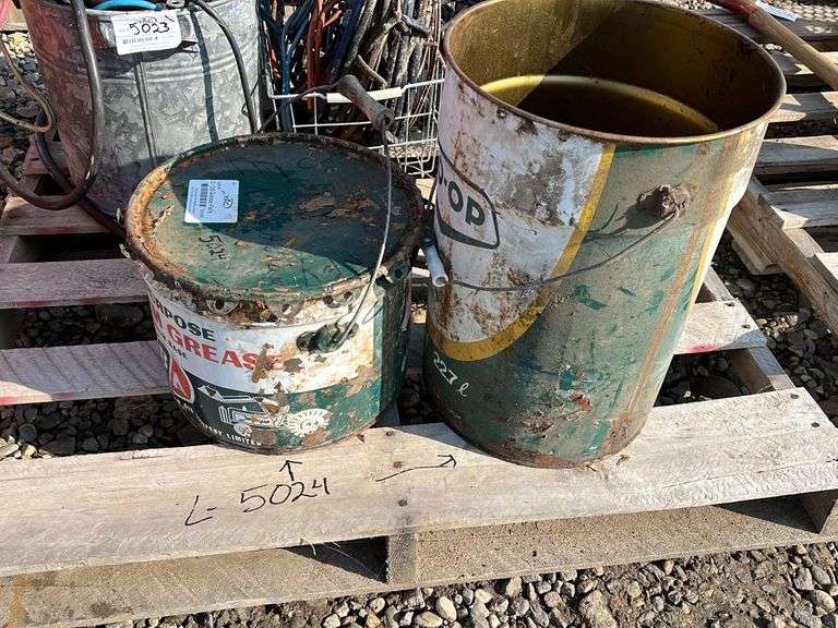 2 - Oil Grease Pails - Yorkton Auction Centre