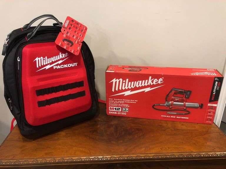 Milwaukee M12 Cordless Grease Gun & Packout Bag Donated By Mack