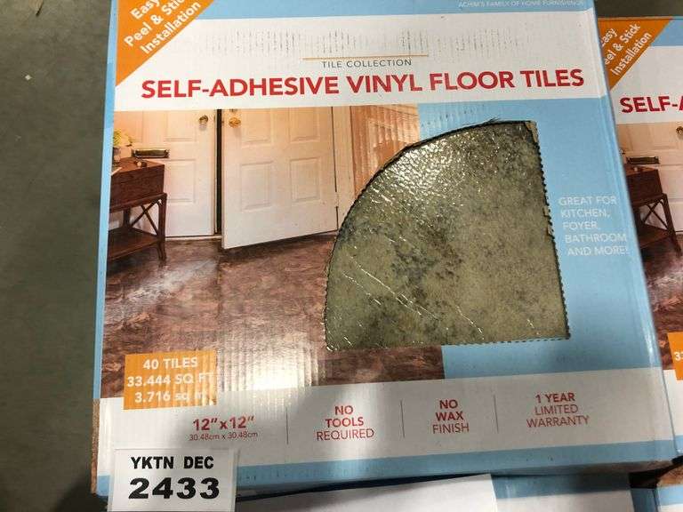 1070.21 SQ FT SELF ADHESIVE VINYL FLOOR TILES Yorkton Auction Centre