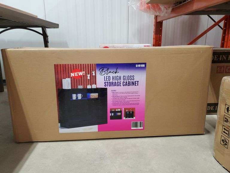 Black LED High Gloss Storage Yorkton Auction Centre