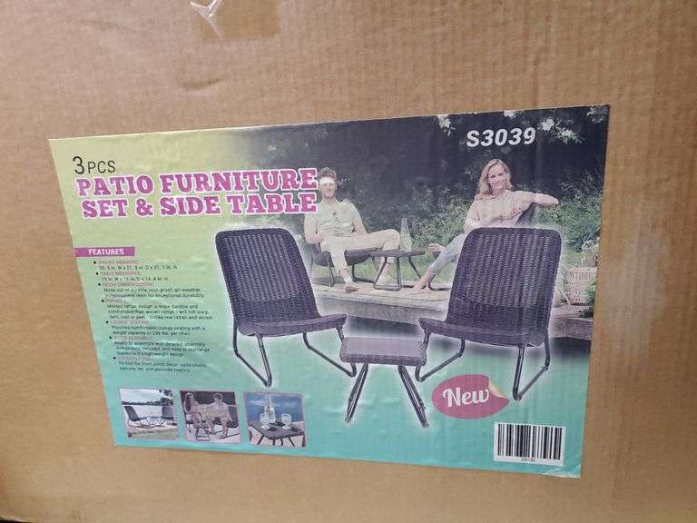 3 PCS Outdoor Patio Furniture Set Yorkton Auction Centre